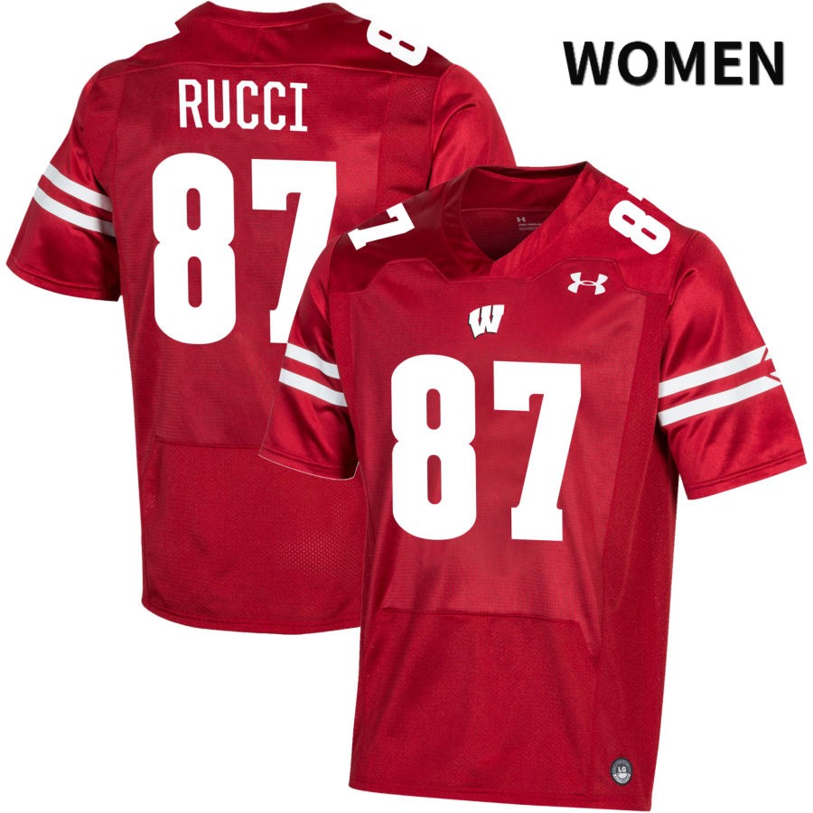 Wisconsin Badgers Women's #87 Hayden Rucci NCAA Under Armour Authentic Red NIL 2022 College Stitched Football Jersey BN40H72KT